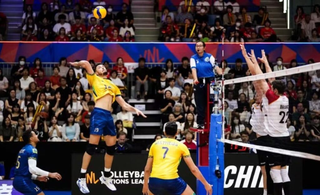 Liga das Nações Vôlei masculino 2025: Brasil vence Alemanha de virada e mantém liderança na VNL