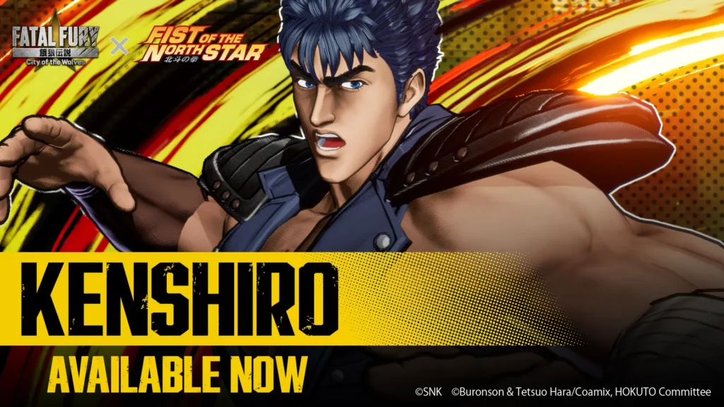 Kenshiro, o lendário mestre do Hokuto Shinken, se une ao elenco de Fatal Fury: City of the Wolves como DLC