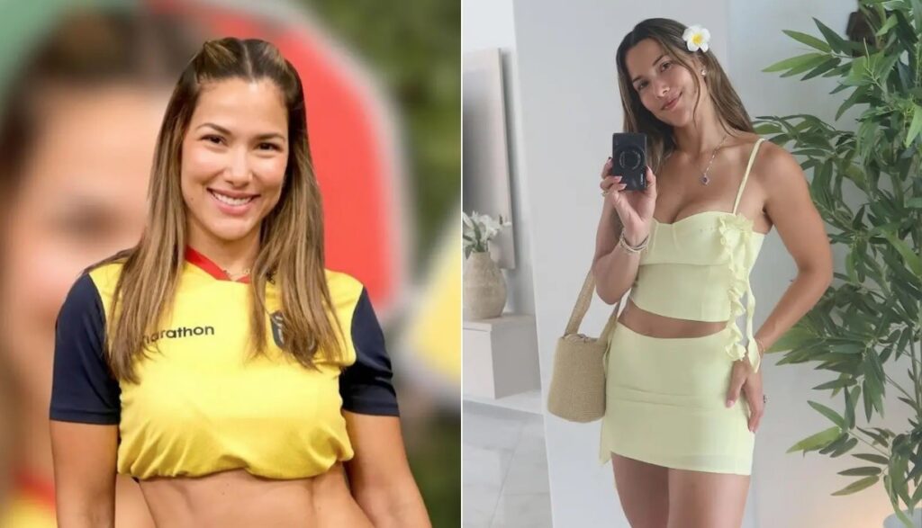 Apresentadora equatoriana foi demitida de programa de TV exibido por rede mexicana após celebrar derrota do México na Copa — Foto: Reprodução