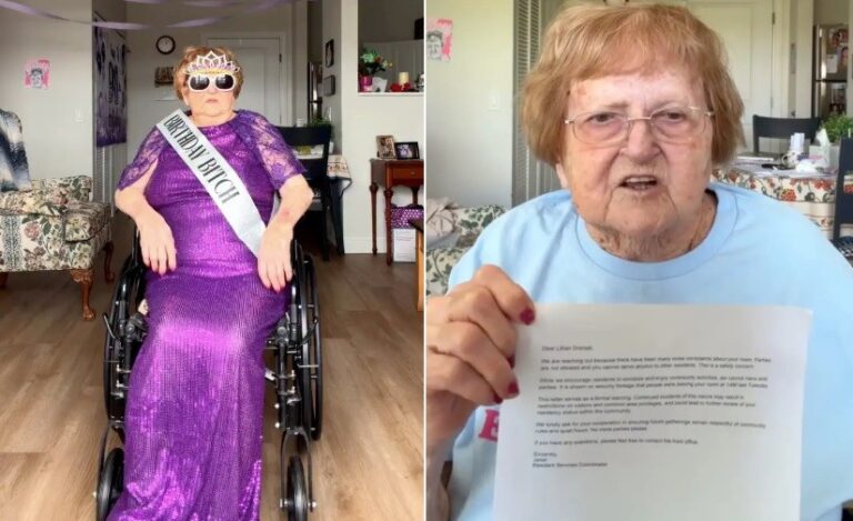 Lillian Droniak exibe carta com alerta de expulsão de lar de idosos nos EUA — Foto: Reprodução/Instagram