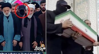 Identidade de homem mascarado em funeral de Khamenei revela ferimentos de ataques aéreos no Irã