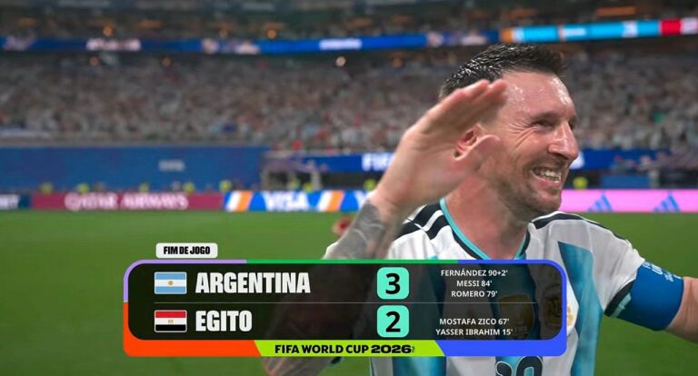 Messi quebra recorde histórico e lidera virada da Argentina sobre o Egito na Copa do Mundo