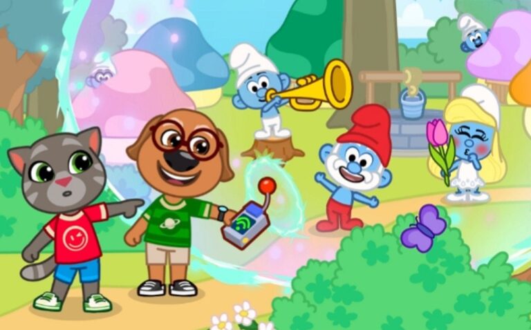 Franquia Smurfs chega ao jogo 'Talking Tom & Friends: World' em parceria inédita