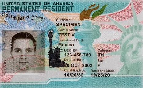 Teste de documento do green card nos EUA — Foto: Reprodução
