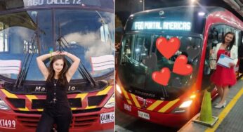 Mulher em Bogotá sela união com ônibus e muda de profissão para manter proximidade com ‘amado’