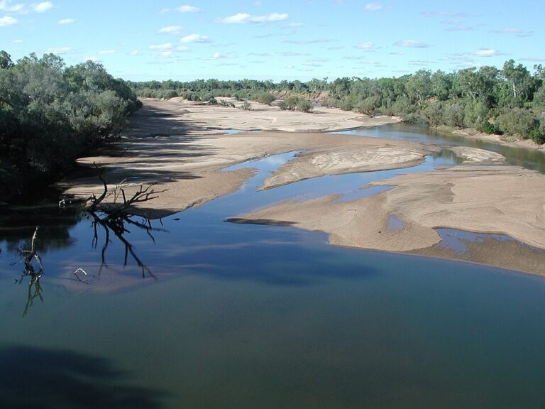 Rio Fitzroy visto do norte a partir da ponte em Fitzroy Crossing, Austrália Ocidental. — Foto: Reprodução/Wikipedia