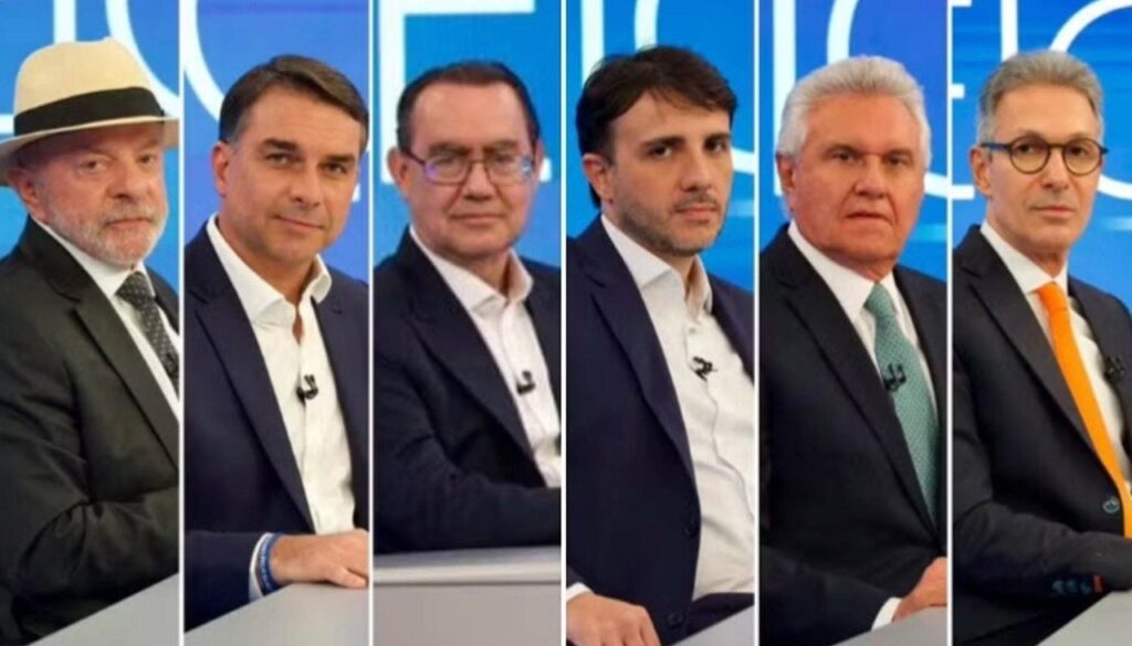 Lula, Flávio, Cury, Renan, Caiado e Zema — reprodução Globo