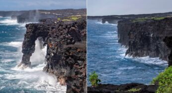 Arco Marinho de Hōlei, icônico monumento natural do Havaí, desaba após passagem do furacão Nolo