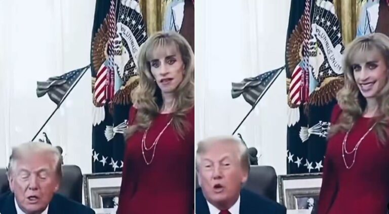Susan Dell ao lado de Donald Trump na Casa Branca — Foto: Reprodução/X