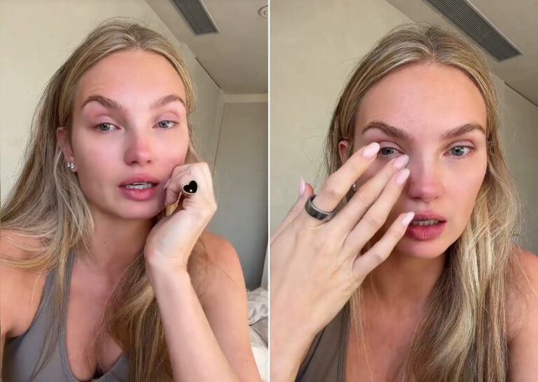 Romee Strijd chora após ser rejeitada pela Victoria's Secret — Foto: Reprodução/TikTok