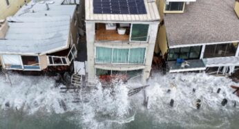 Ondas gigantes castigam costa da Califórnia e ameaçam desabar imóveis à beira-mar